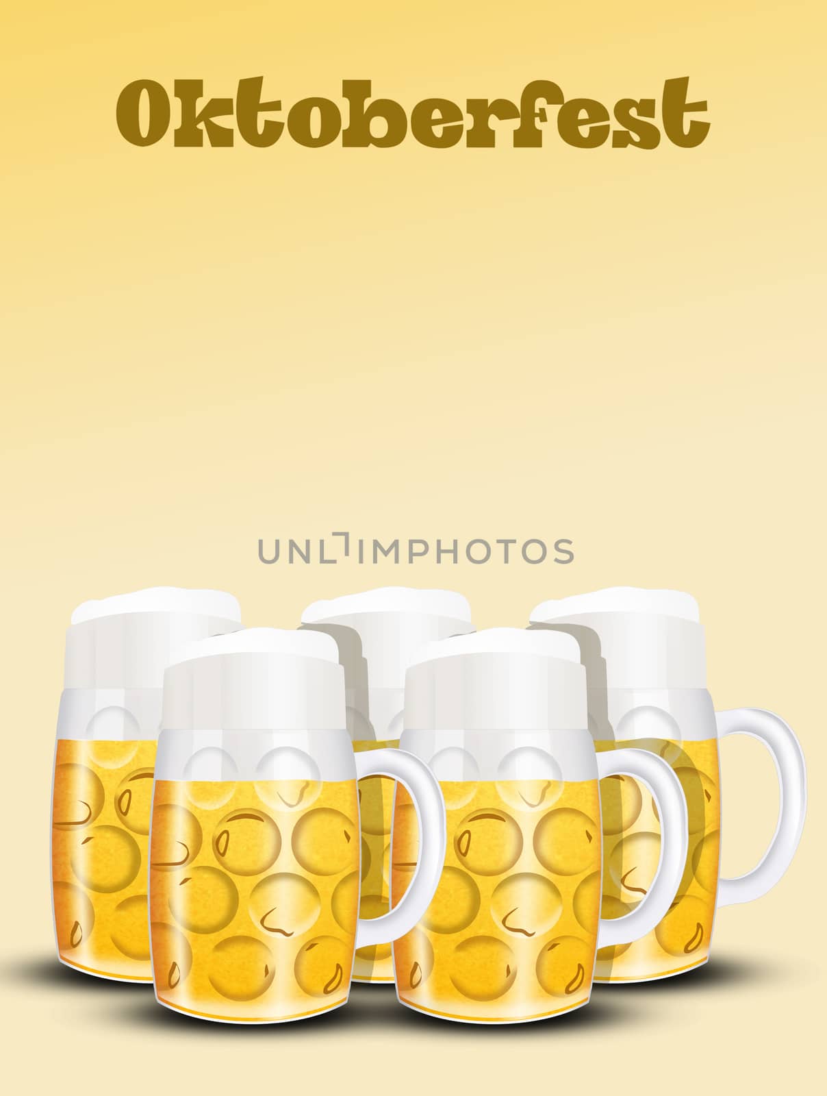illustration of beer mugs for Oktoberfest