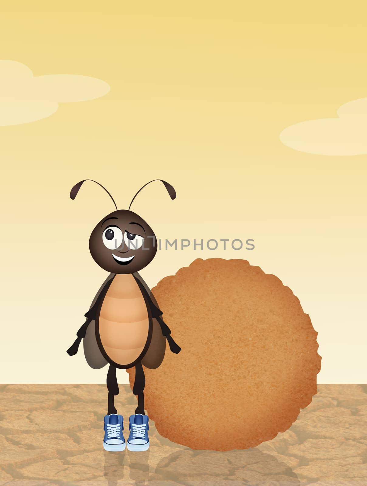 illustration of dung beetle