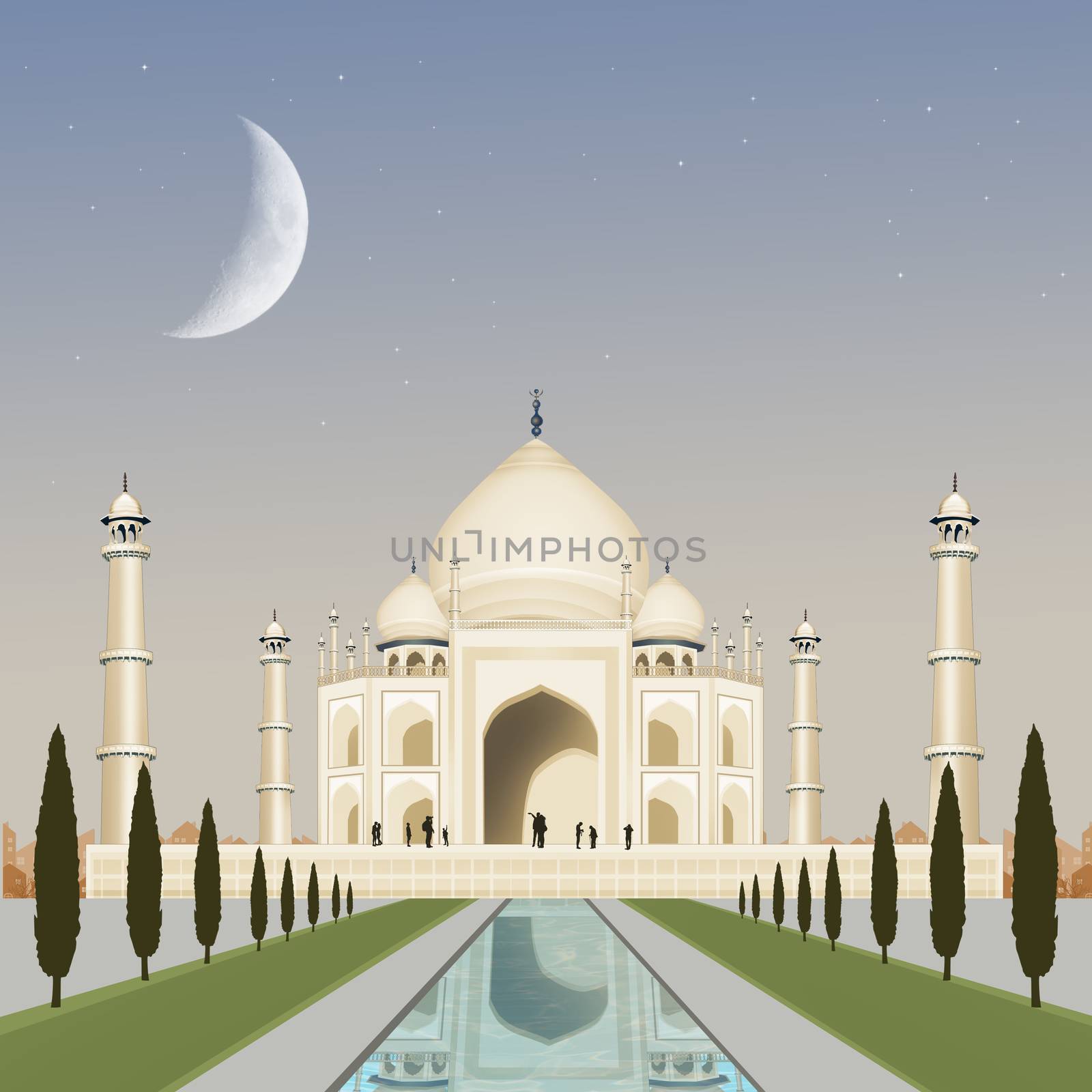 illustration of the Taj Mahal by adrenalina