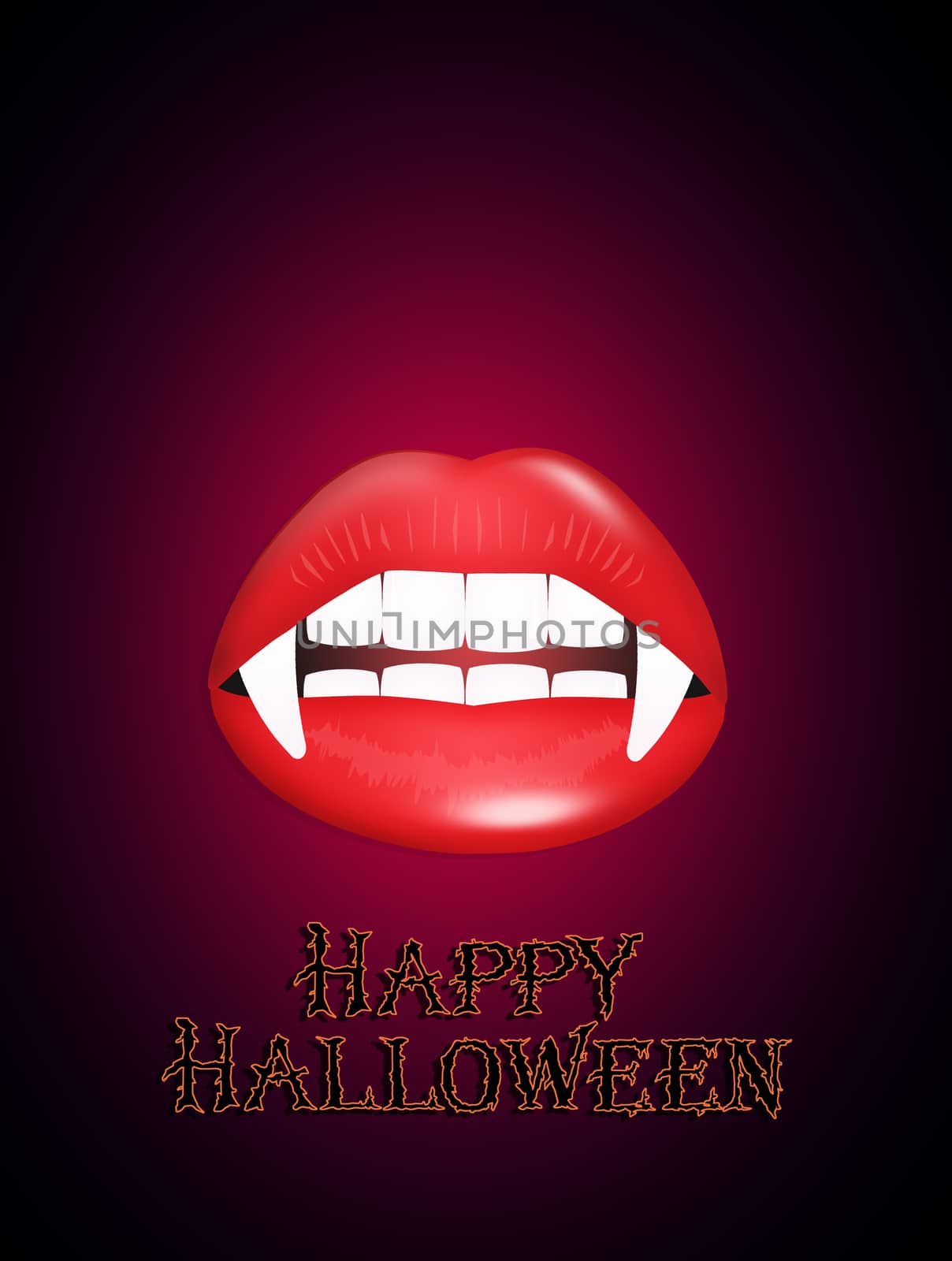 illustration of vampire's mouth on Halloween