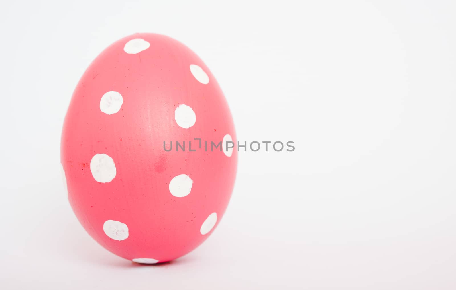 Beautiful Easter Pink egg color isolate on white background, Easter day concept