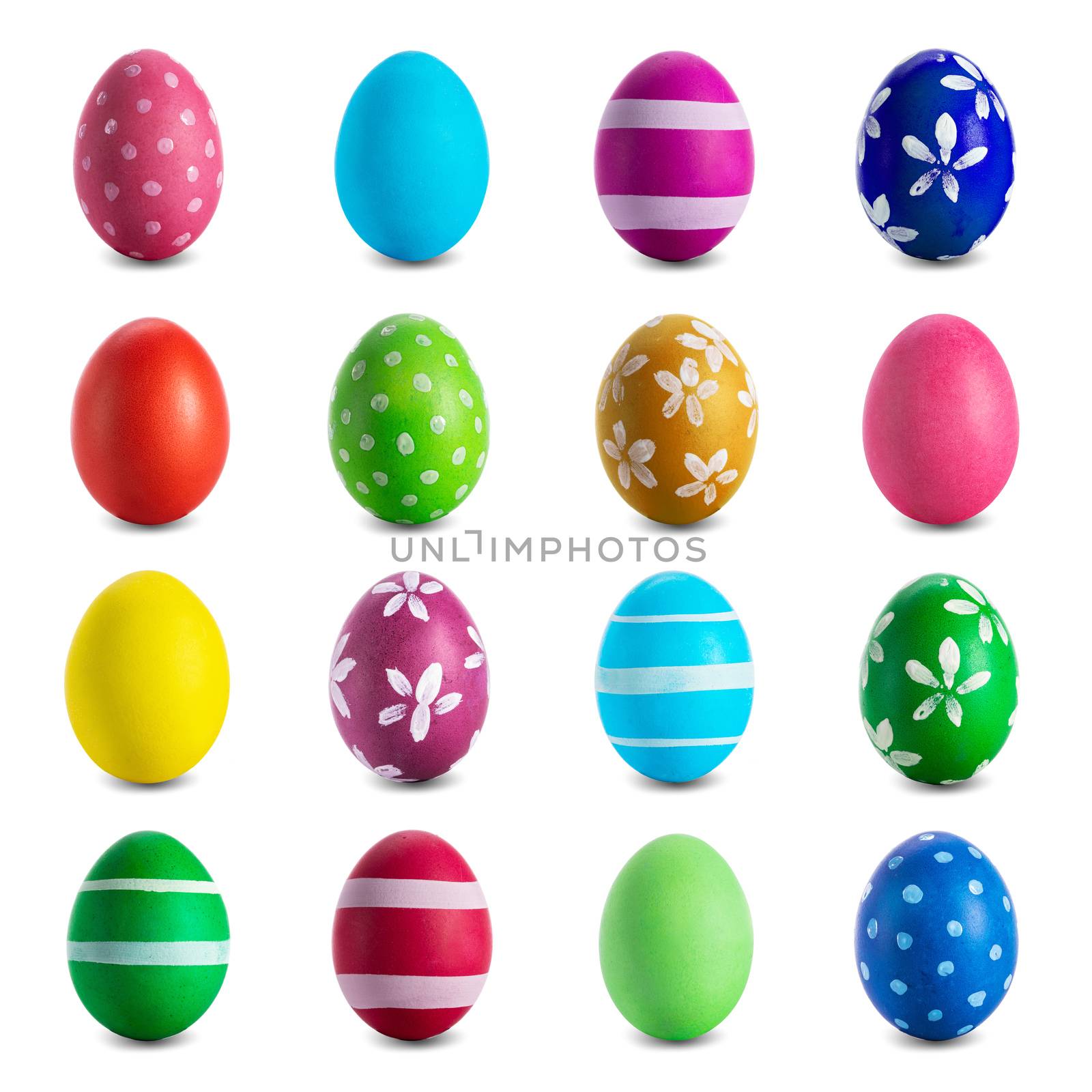 Easter egg collection isolated on white by Yellowj