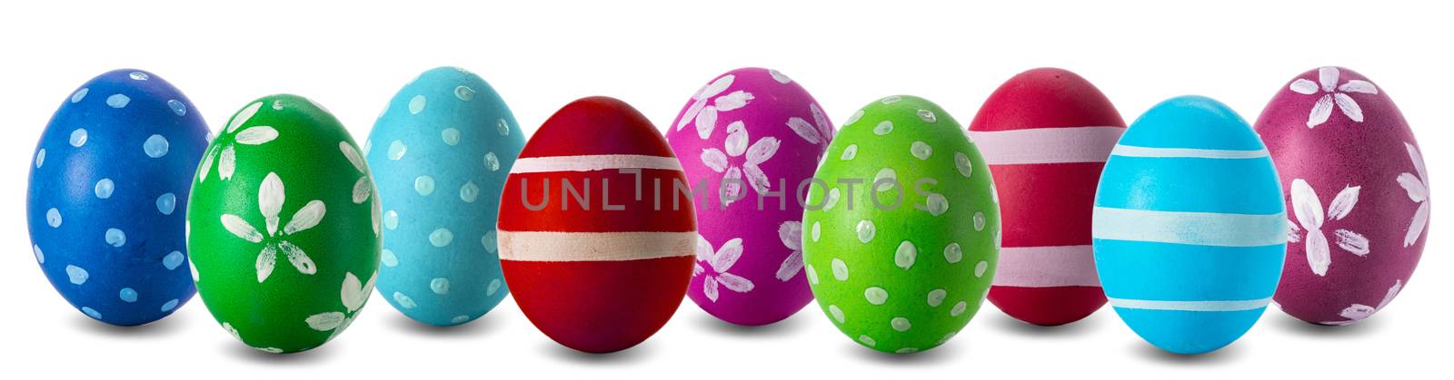 Easter egg collection isolated on white background