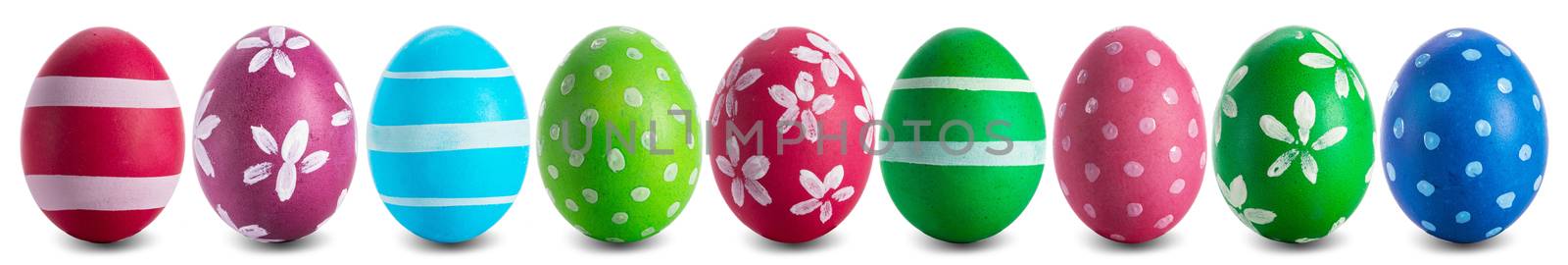 Easter egg collection isolated on white by Yellowj