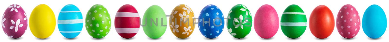 Easter egg collection isolated on white by Yellowj