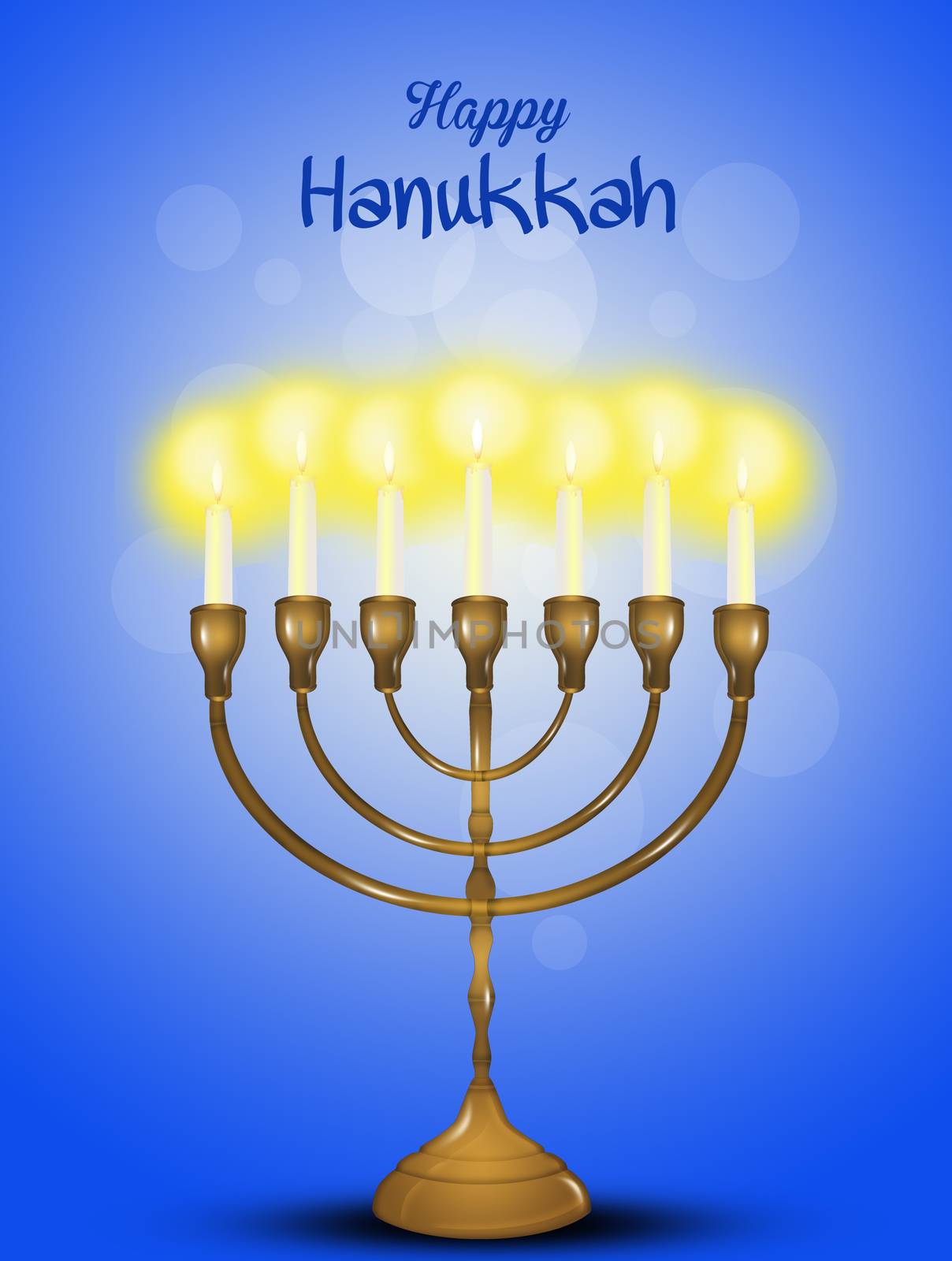 illustration of jewish candelabrum for the Hanukkah festival
