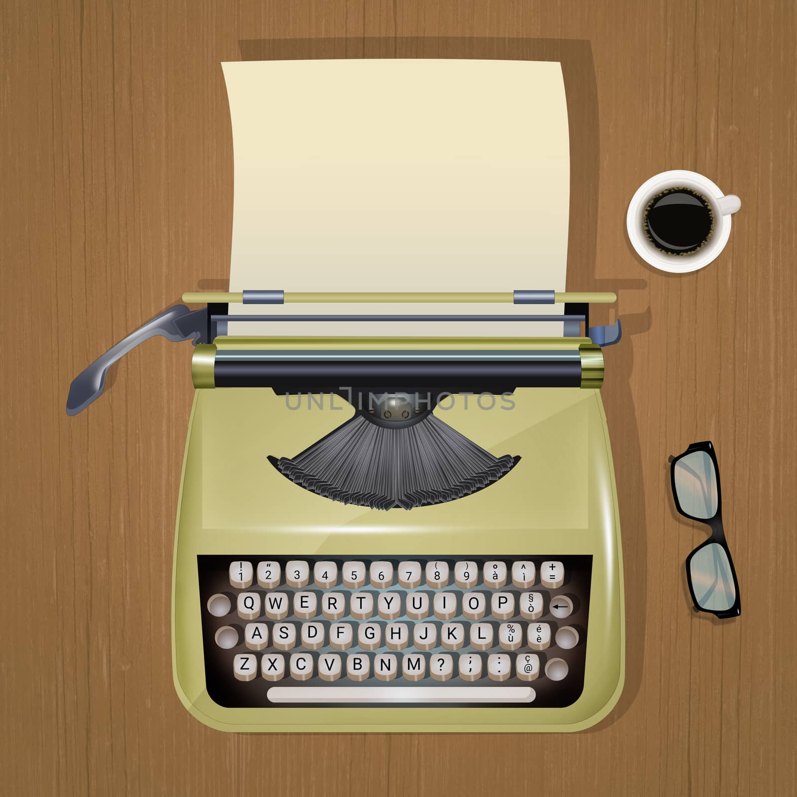 illustration of typewriter