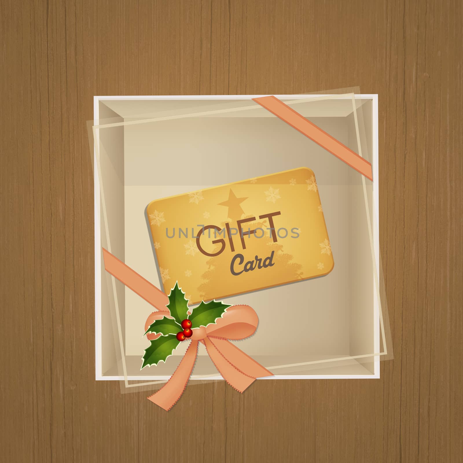 illustration of give a Christmas gift card