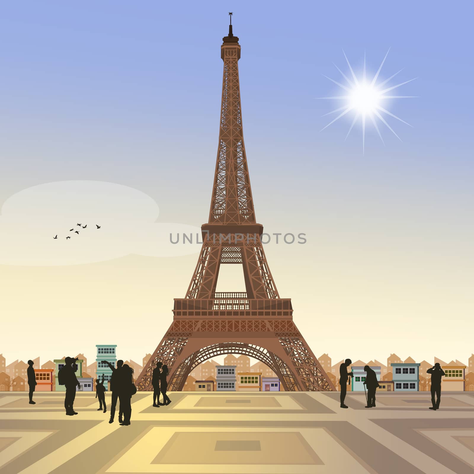 illustration of the Eiffel tour by adrenalina
