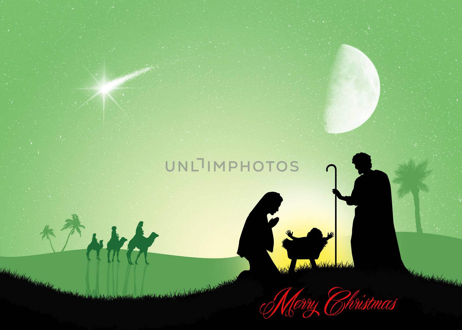 illustration of Christmas Nativity scene