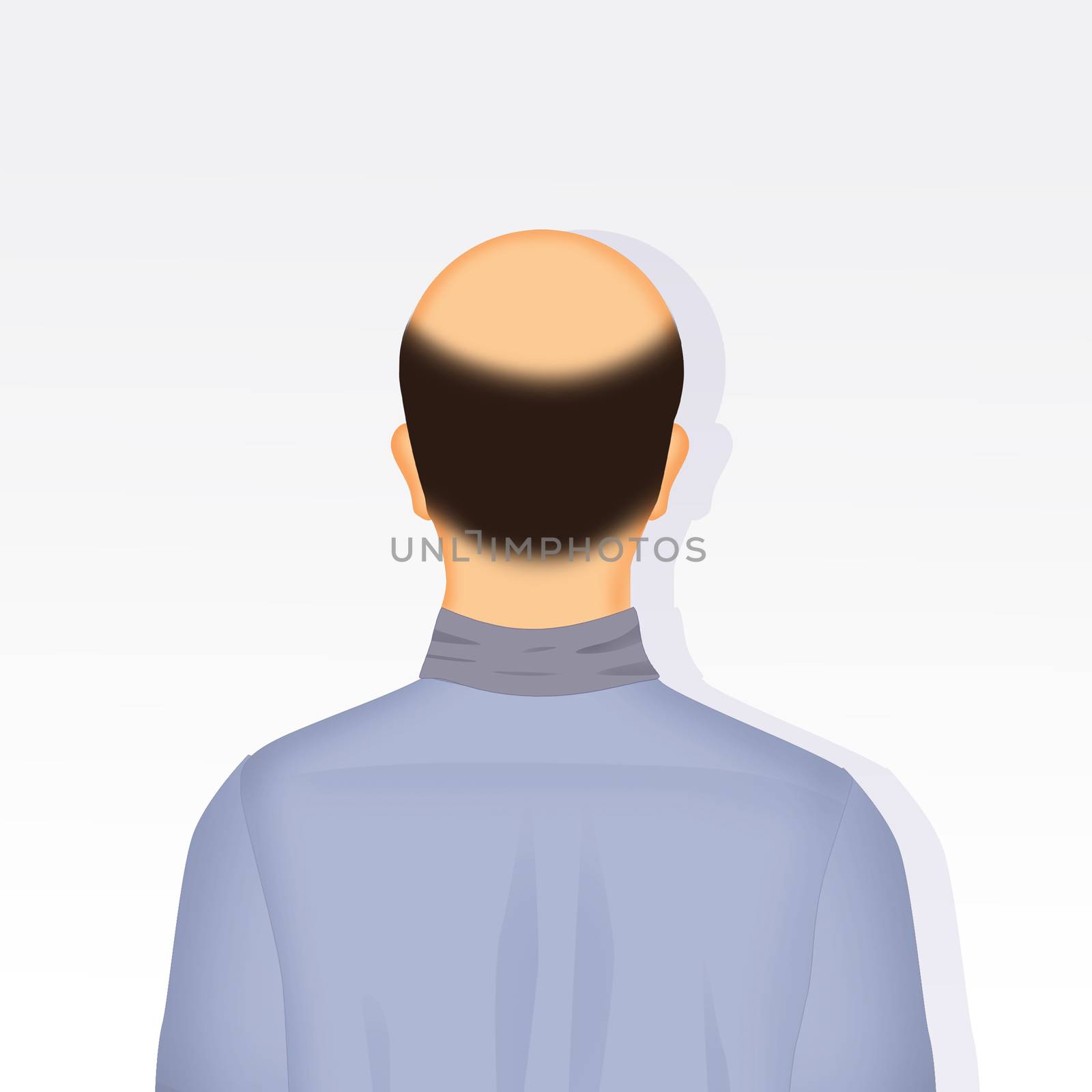 illustration of bald man