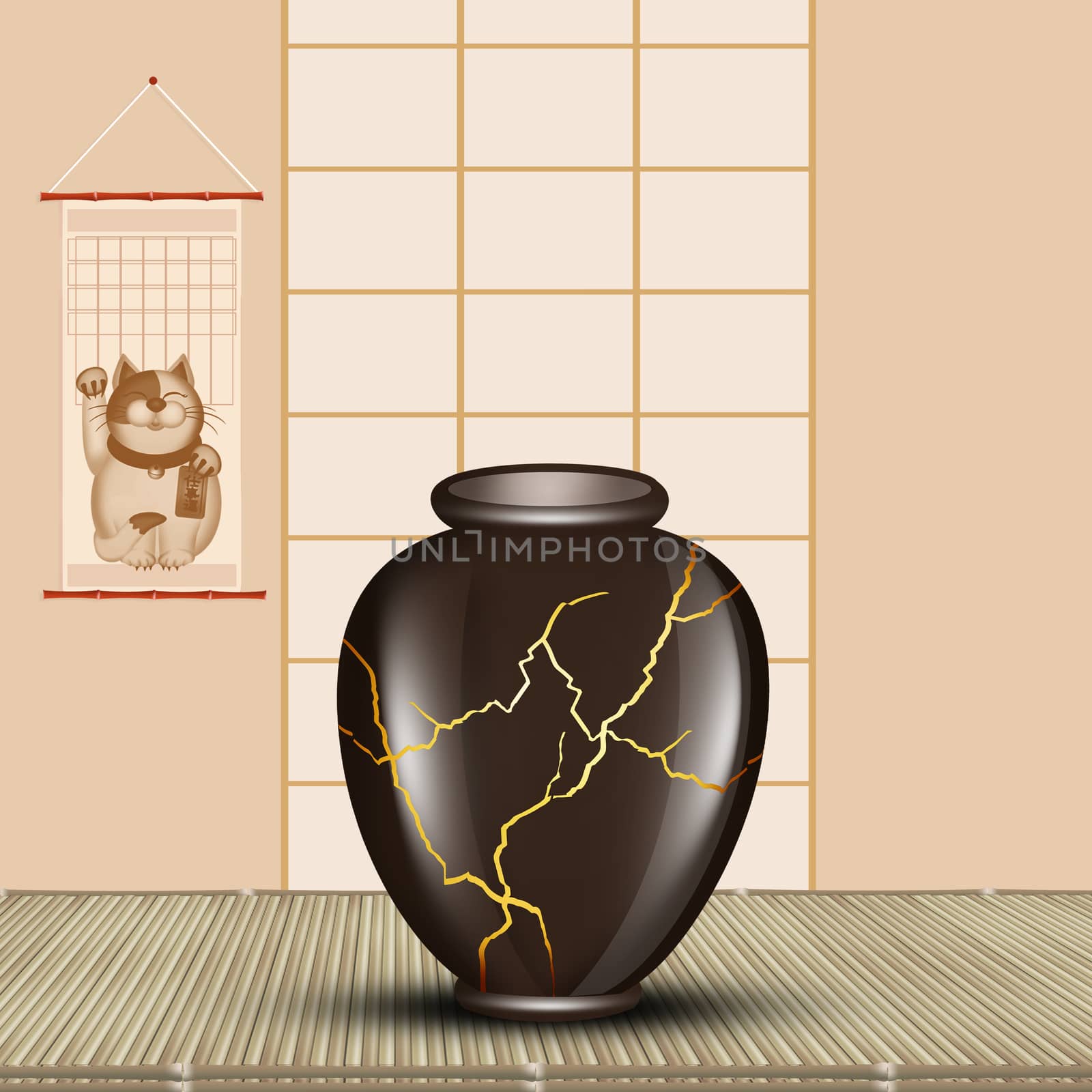 illustration of kintsugi