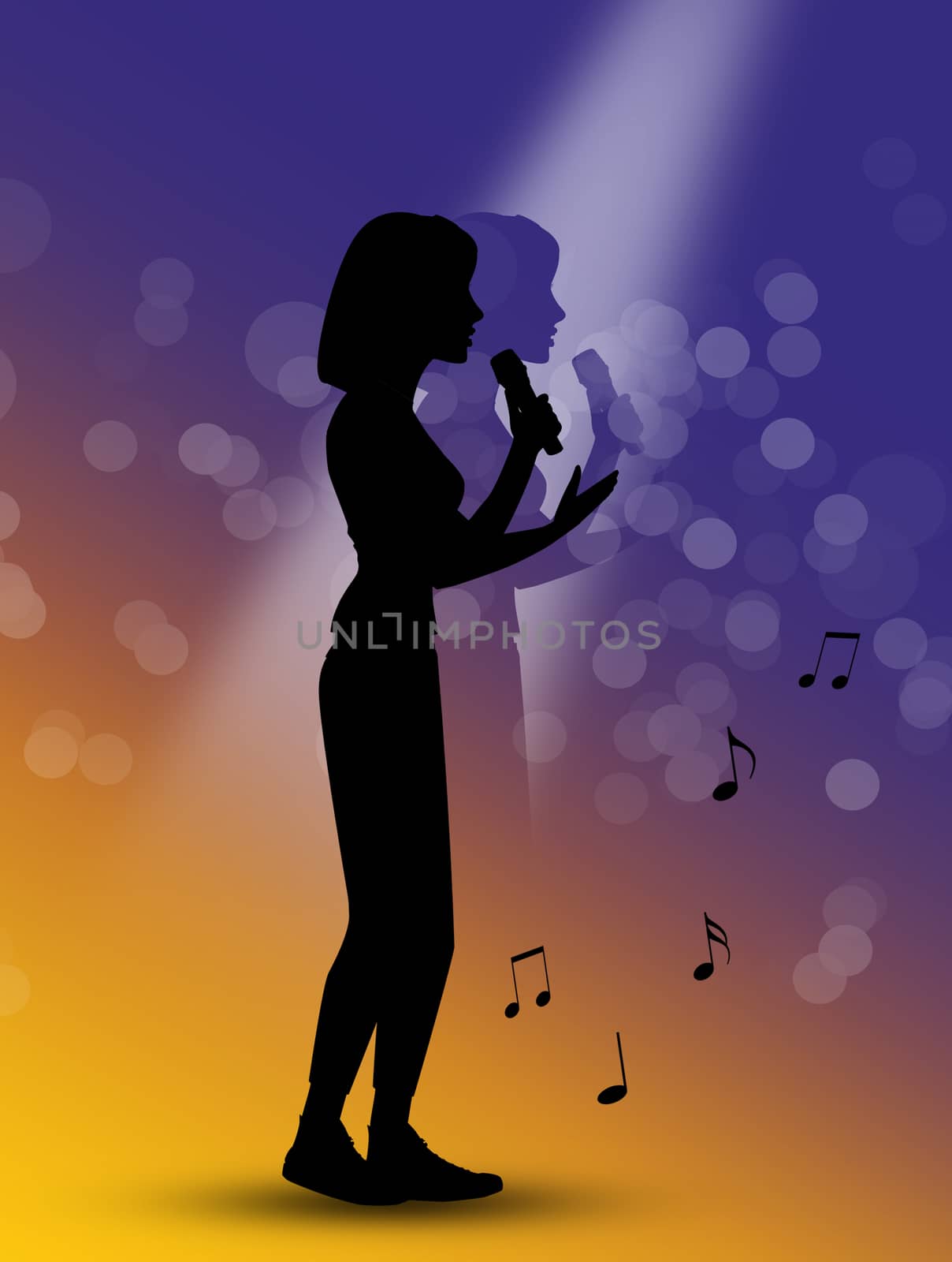 illustration of silhouette of singer by adrenalina