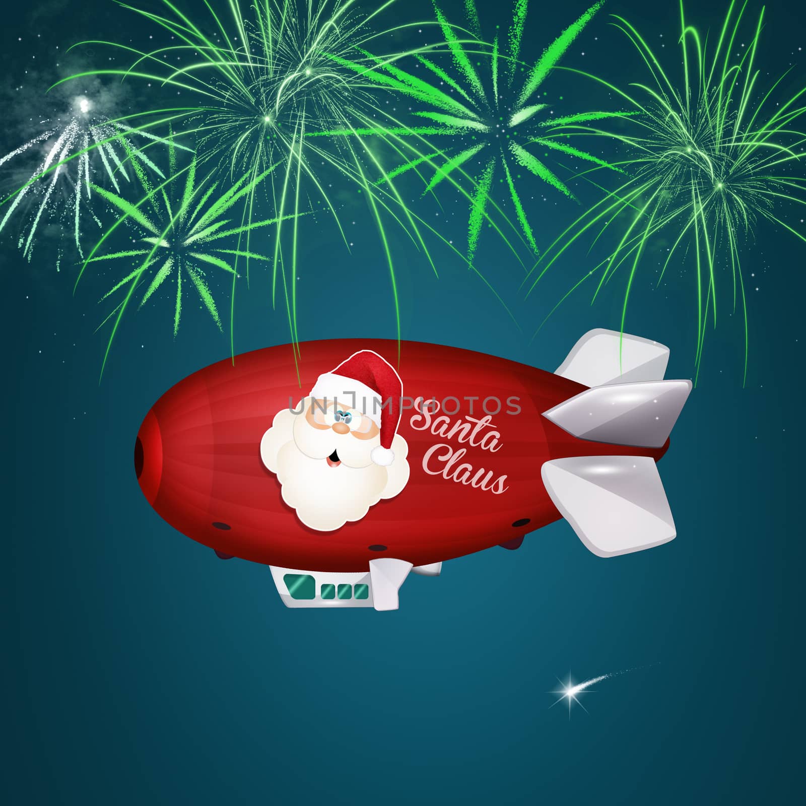Santa Claus on airship by adrenalina
