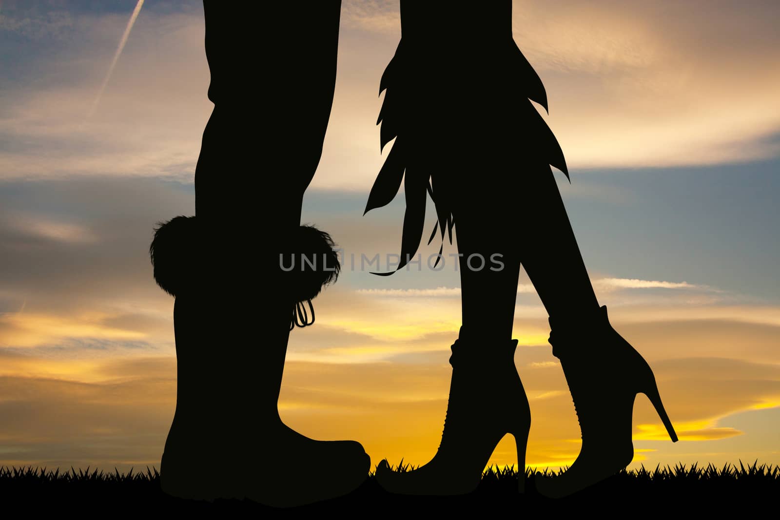 silhouette of witches and Santa's legs by adrenalina