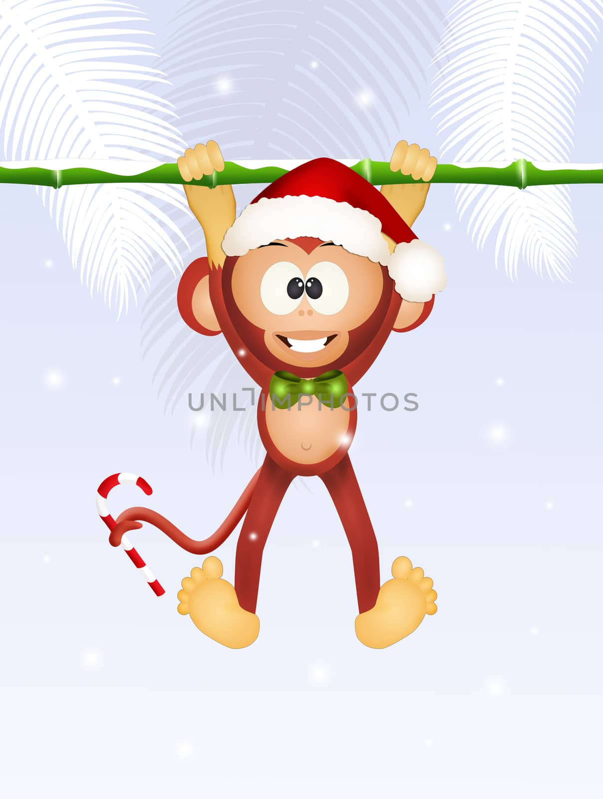 cute monkey at Christmas by adrenalina