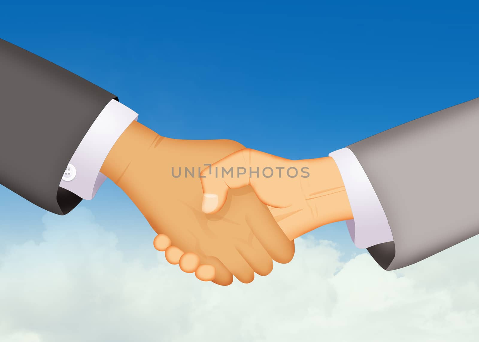 illustration of men shake hands