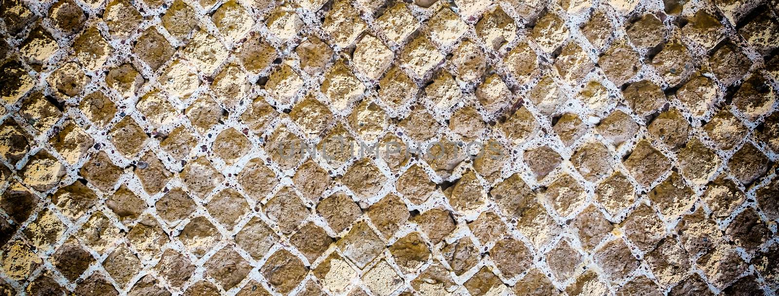 Stone Brick Wall Texture with Vignette Effect, may use as backgr by marcorubino