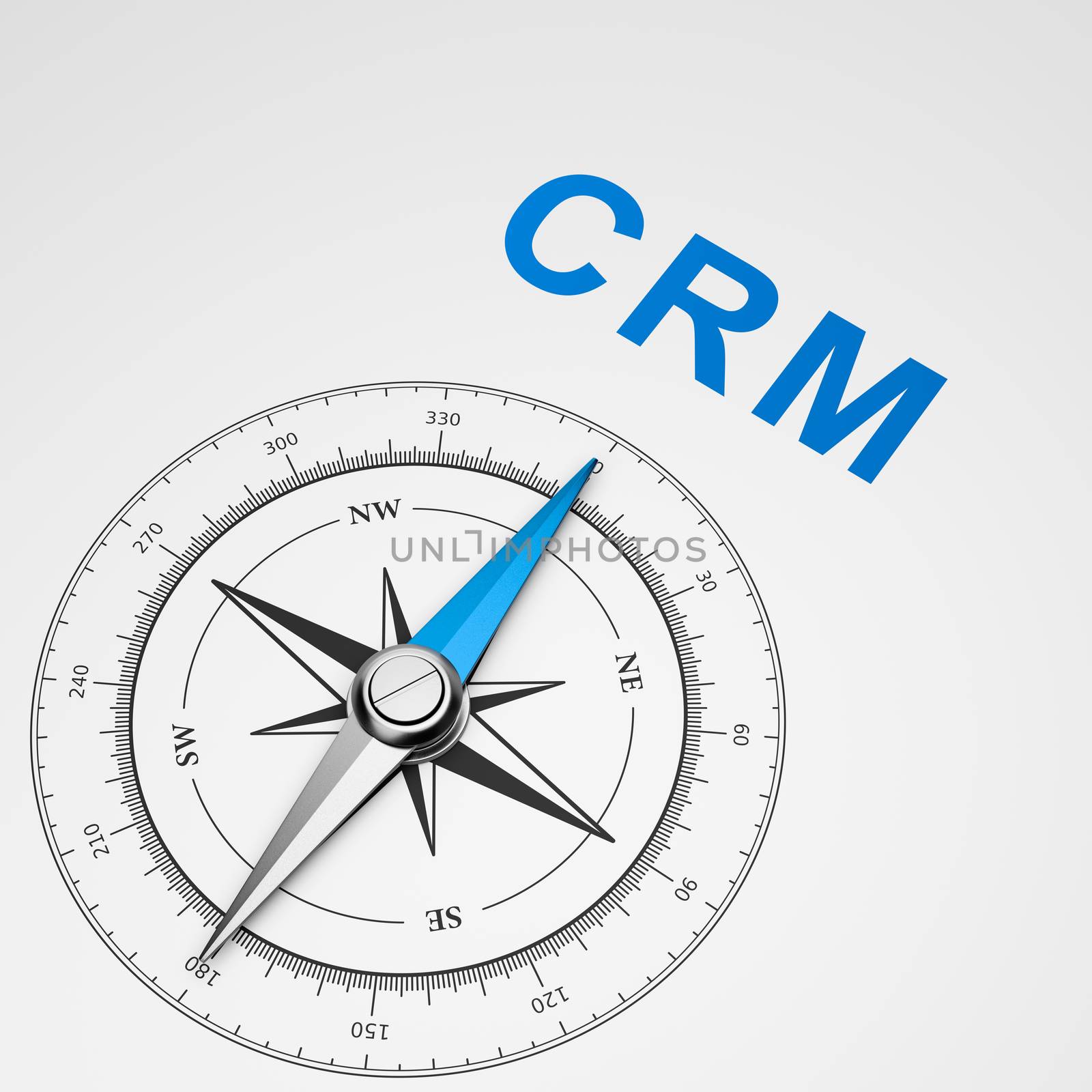 Compass on White Background, CRM Concept by make