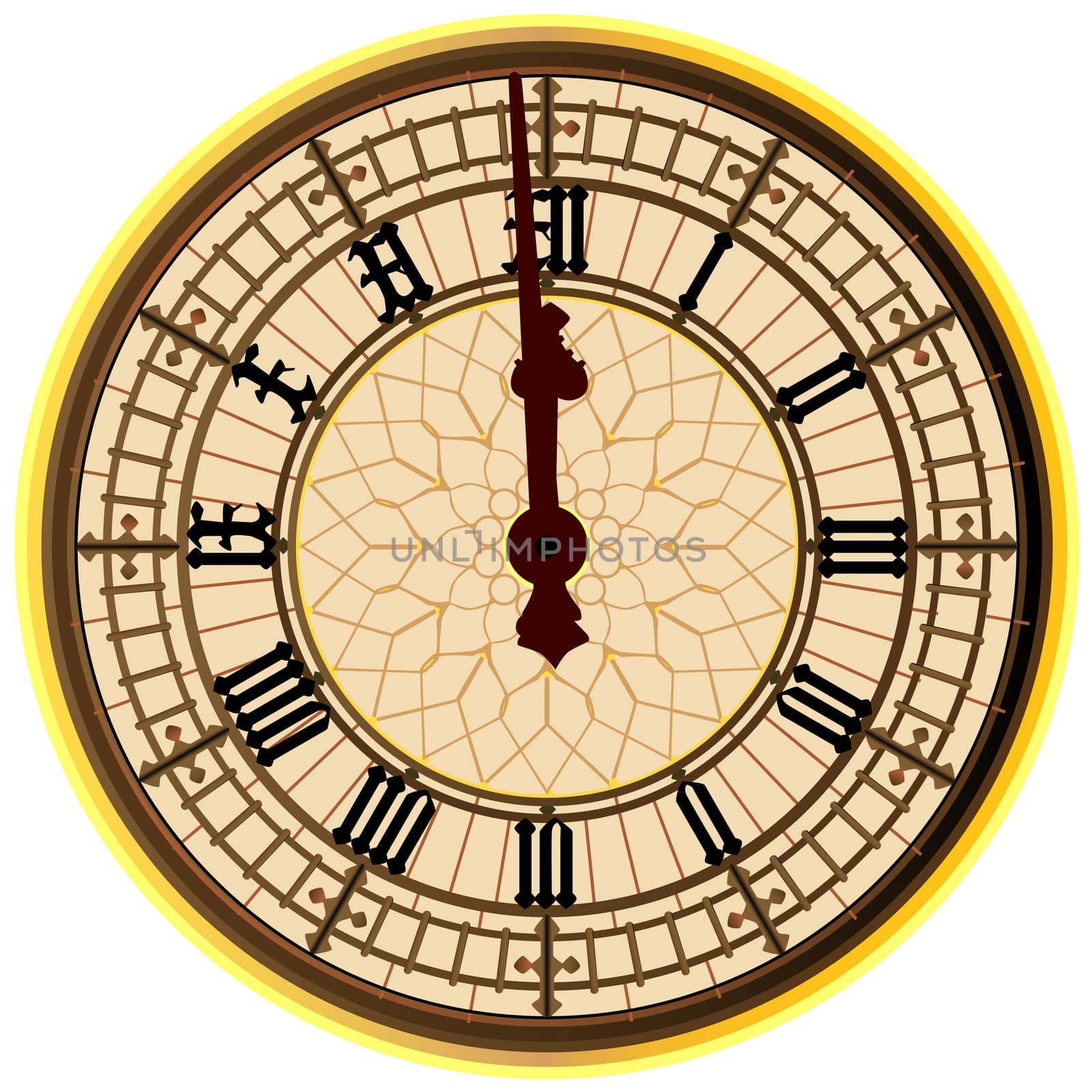 Big Ben Midnight Clock Face by Bigalbaloo