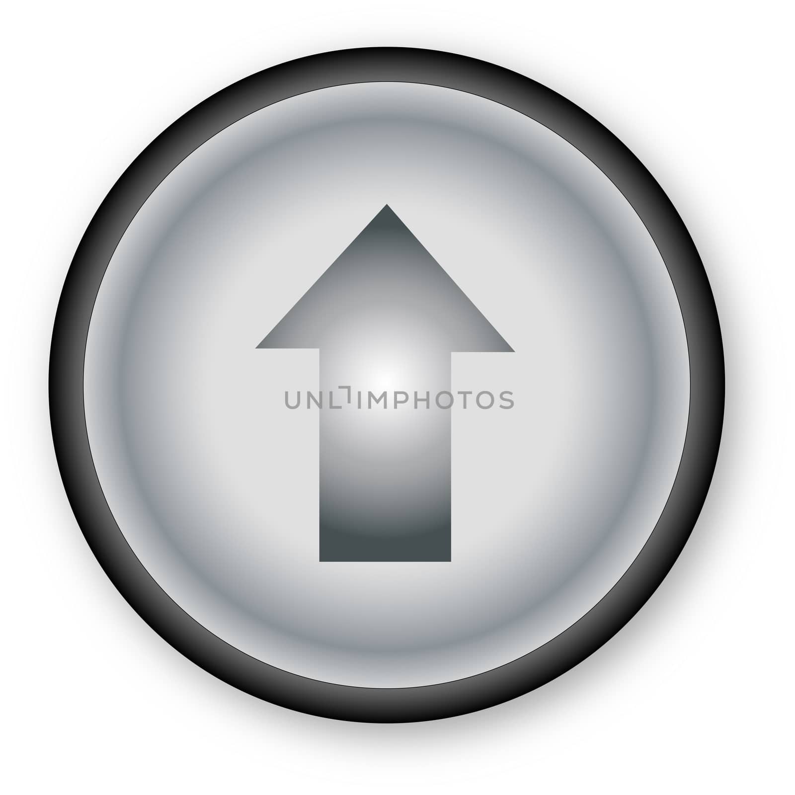 A push button with the text up over a white background.