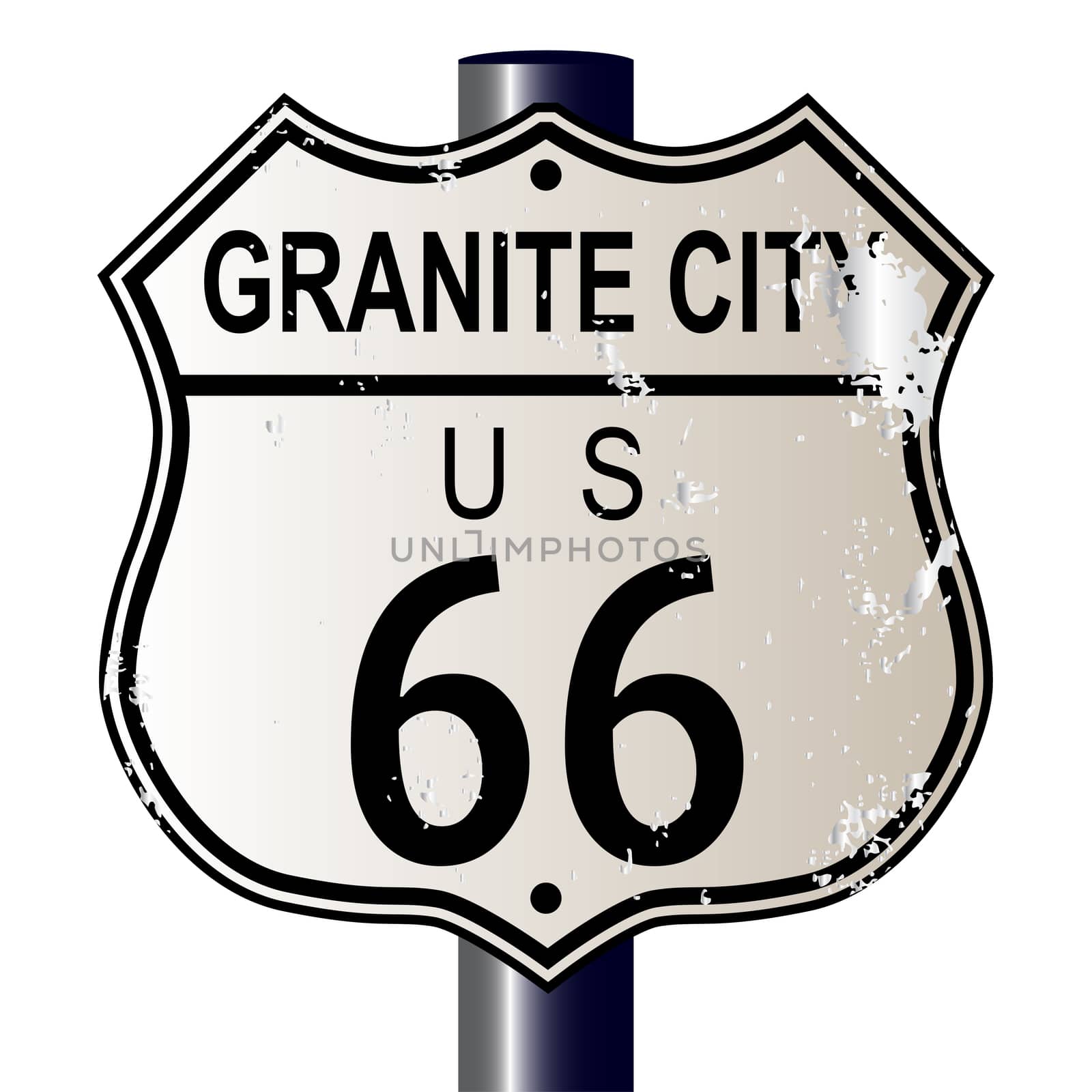 Granite City Route 66 Sign by Bigalbaloo