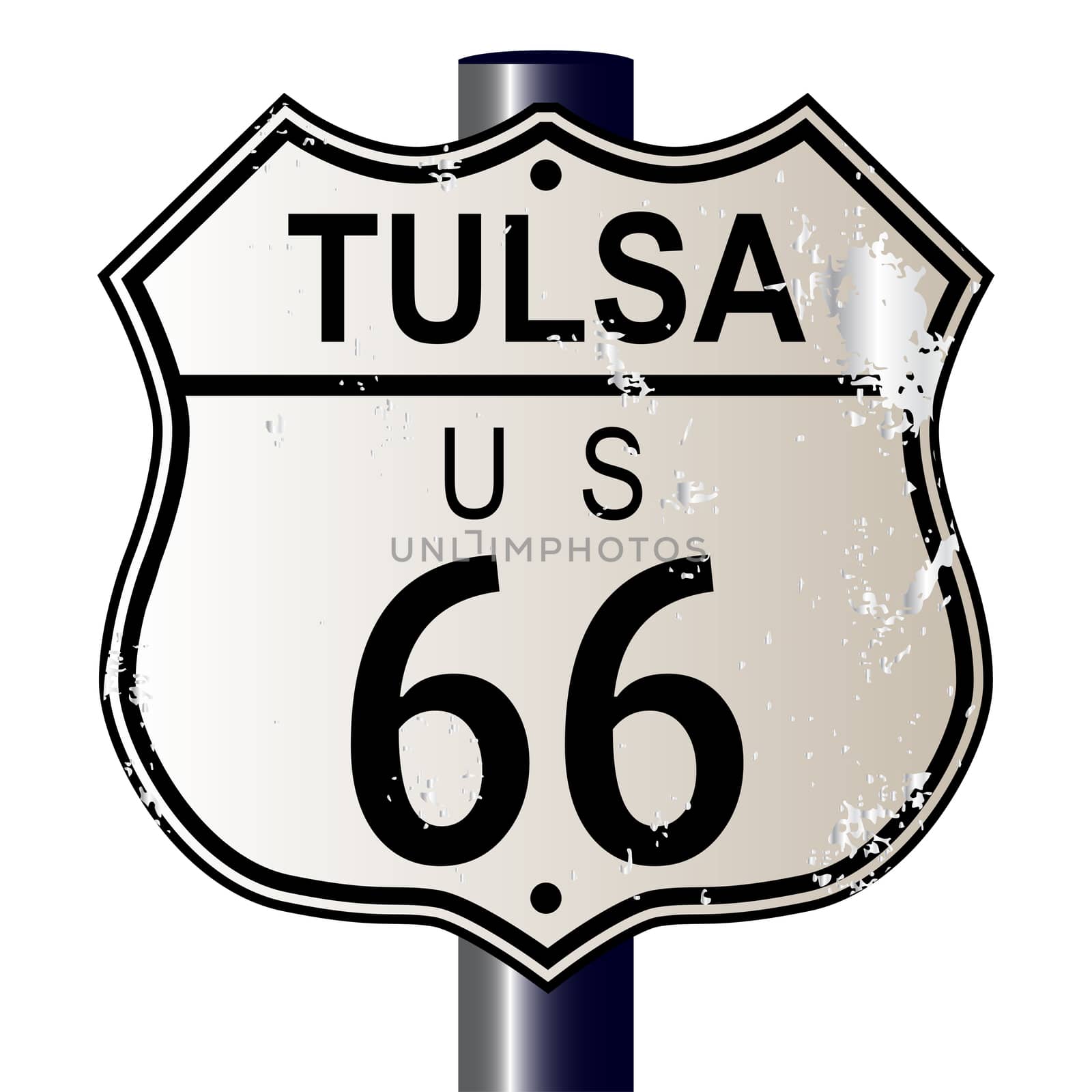 Tulsa Route 66 Highway Sign by Bigalbaloo