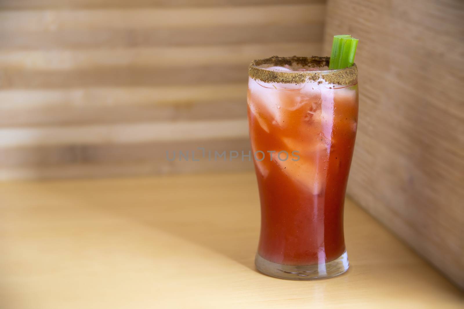 Full glass of a Canadian caesar cocktail