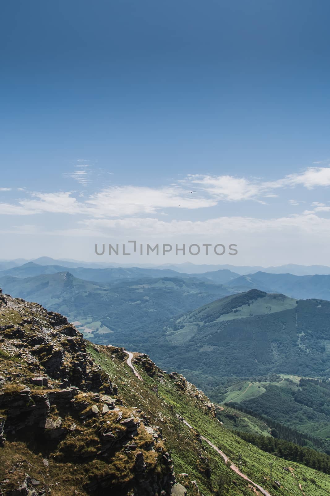 The Rhune mountain in the Pyrenees-Atlantique in France