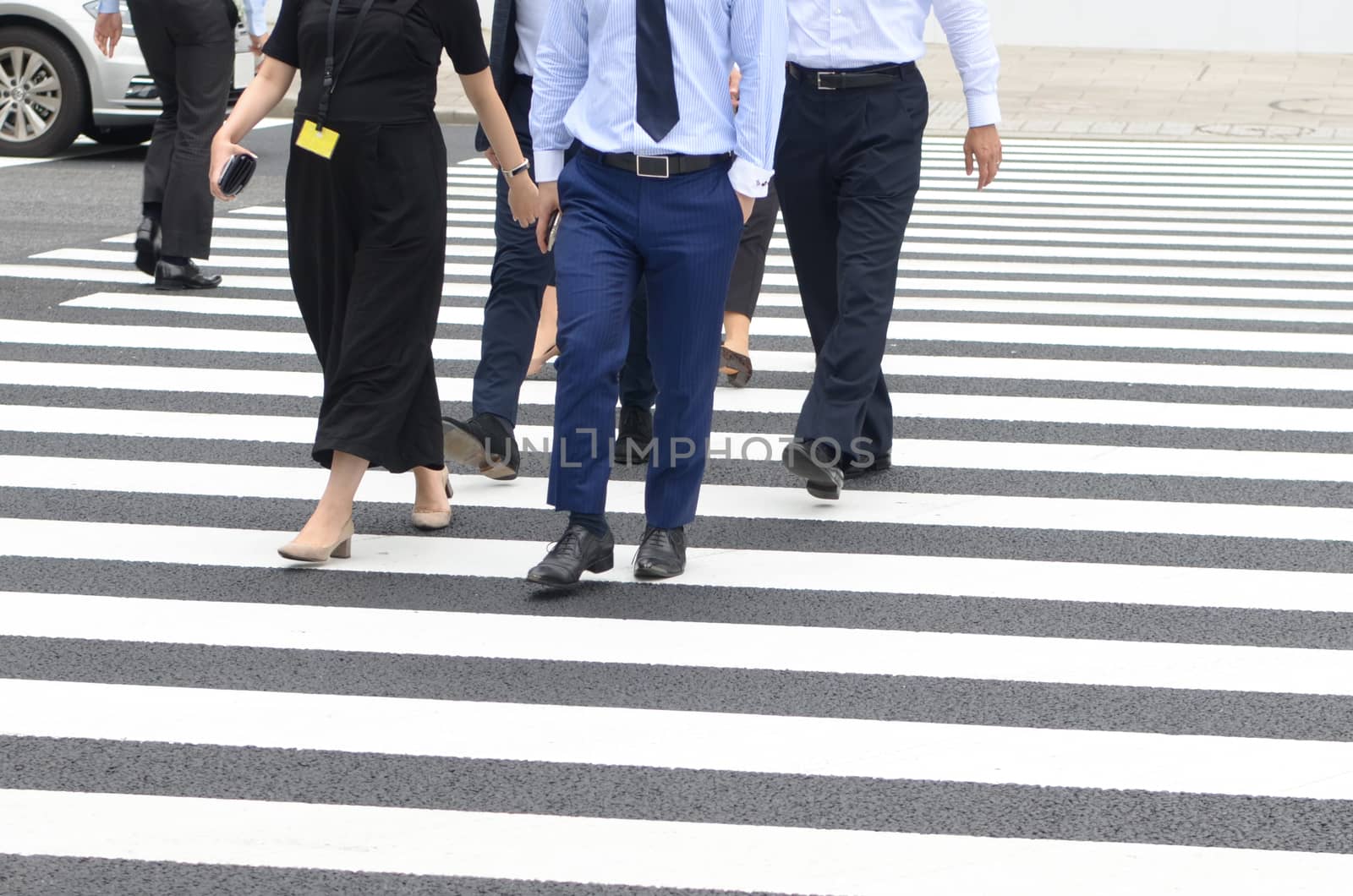 Busy pedestrian crossing at Tokyo (Black and White)