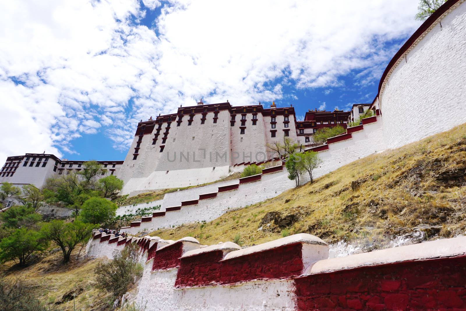 The Potala palace wall in Lhasa, Tibet