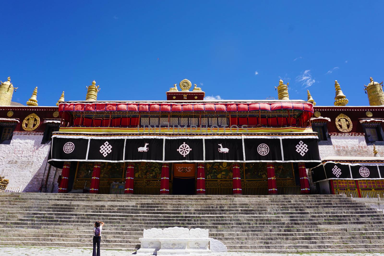 Monastery  in Lhasa, Tibet. Sacred place for Buddha pupils making piligrimage in Asia.