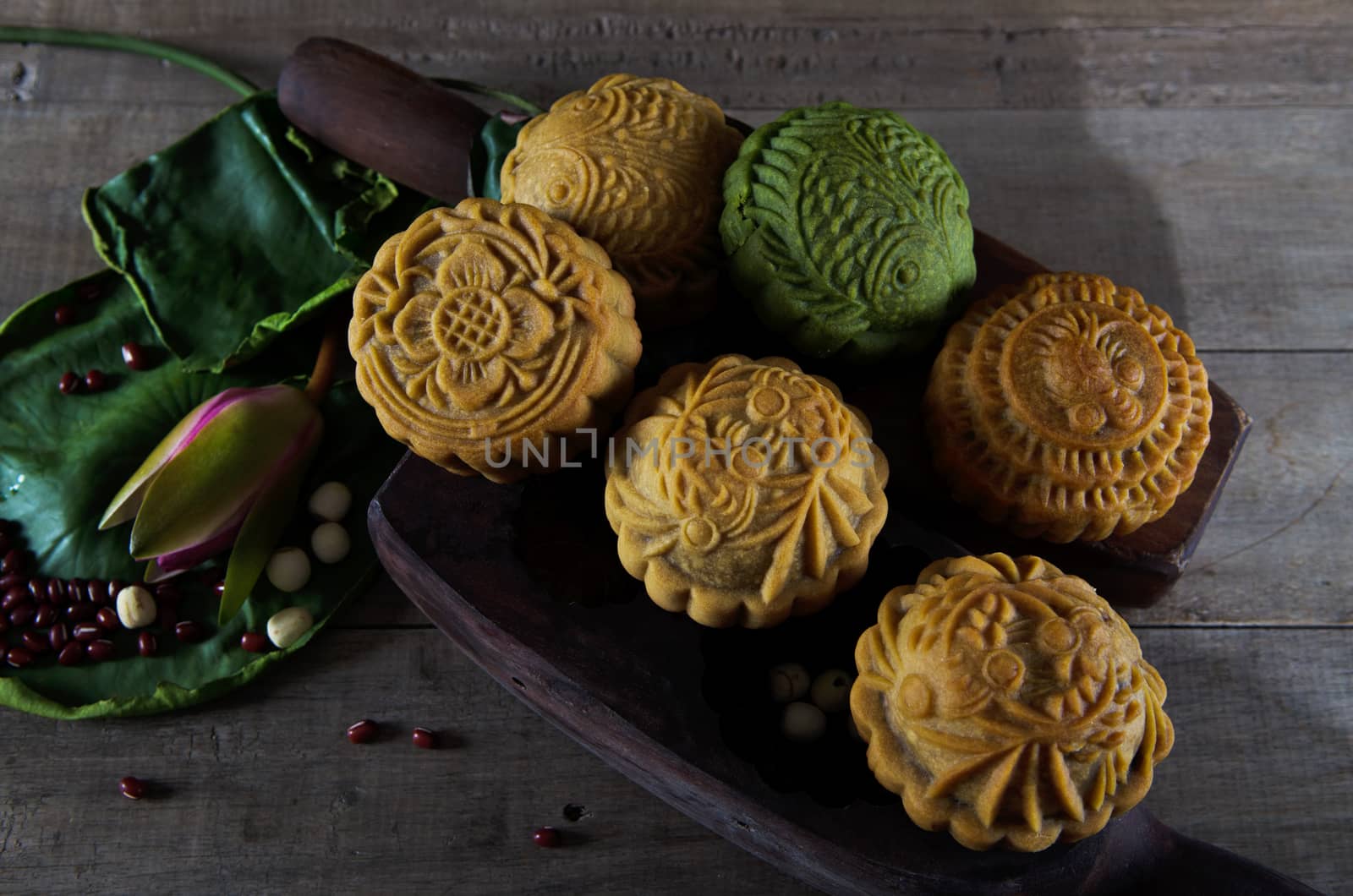 Mooncake ,Chinese mid autumn festival food.