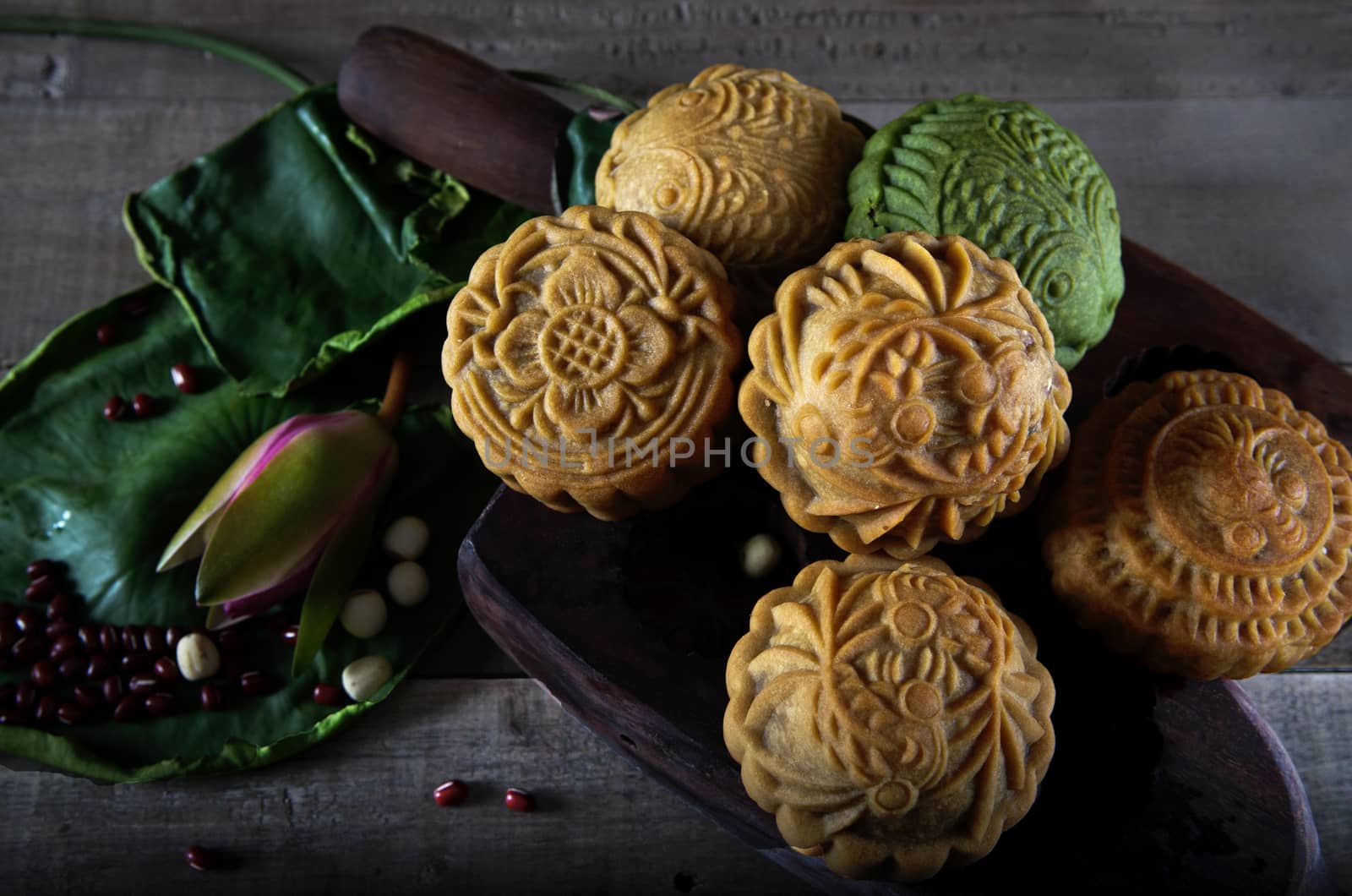 Mooncake ,Chinese mid autumn festival food.