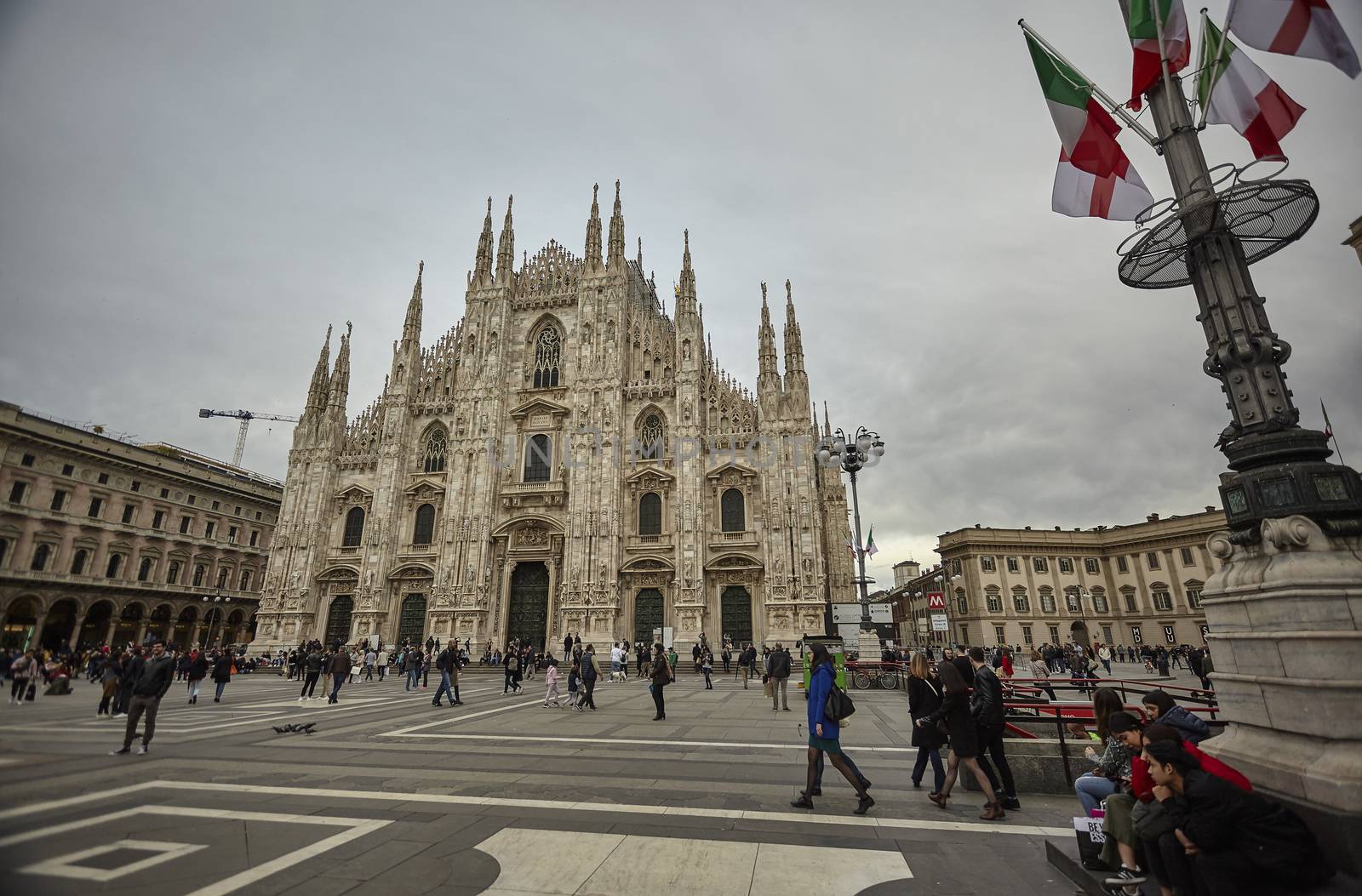 Milan Cathedral with tourists and people strolling en masse on the square 5 by pippocarlot