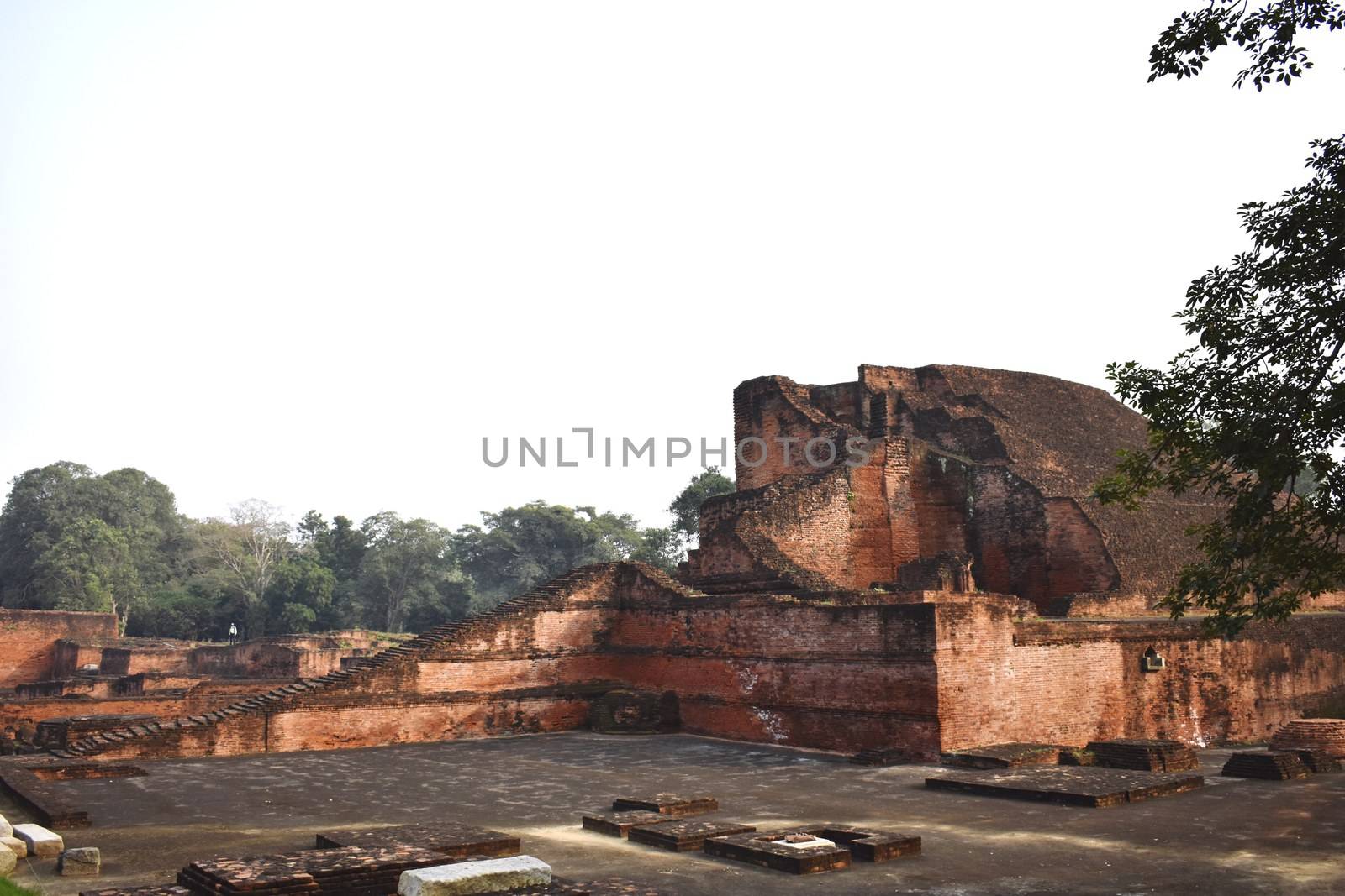 Ruins of Nalanda University at Nalanda, Bihar in India by ravindrabhu165165@gmail.com