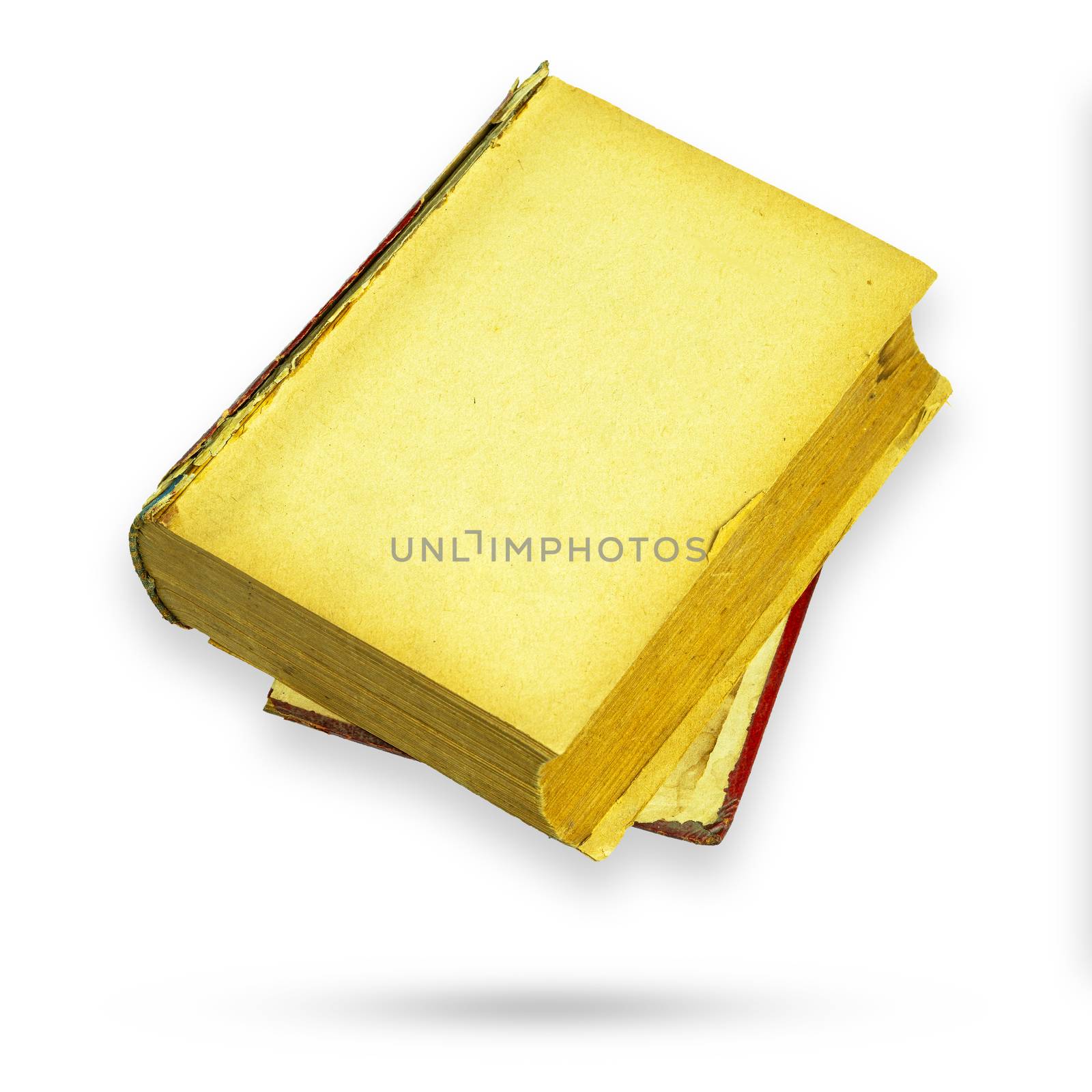 Old vintage book blank page. Isolate and clipping path on white background.
