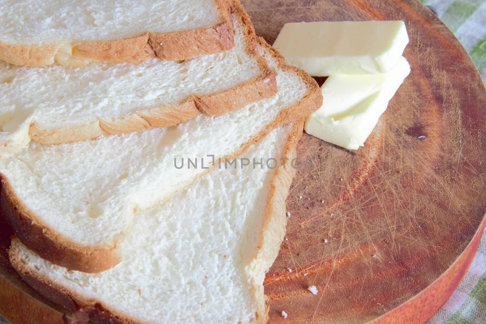 close up of bread and butter