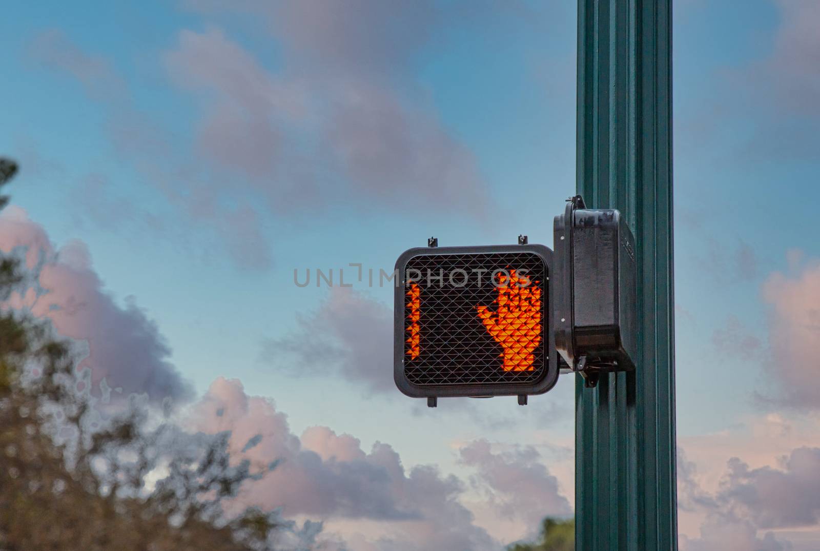 One second left on a crosswalk signal