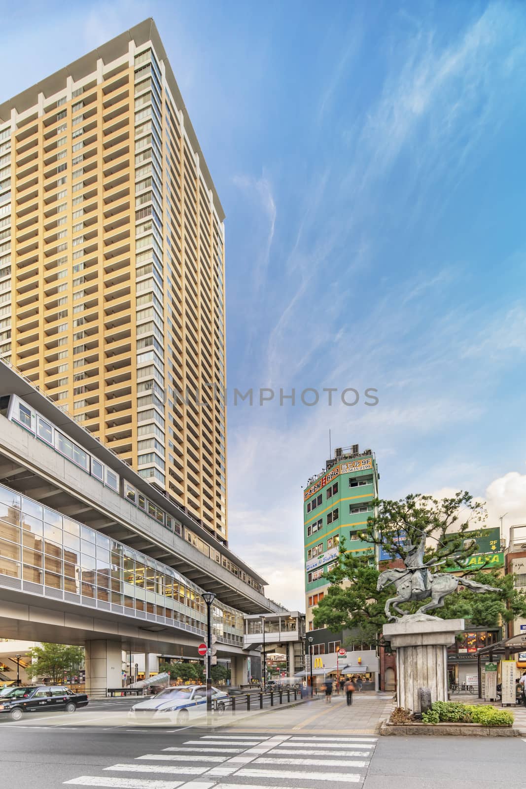 View of the square in front of the Nippori train station by kuremo