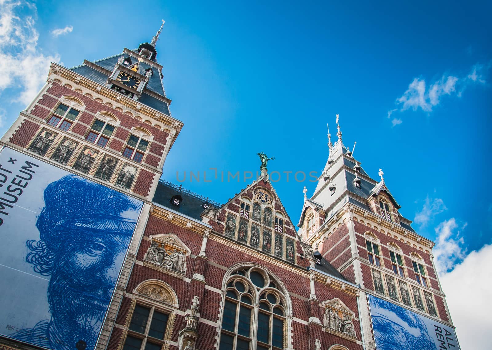 The Rijkmuseum and its gardens and its surroundings in Amsterdam in the Netherlands