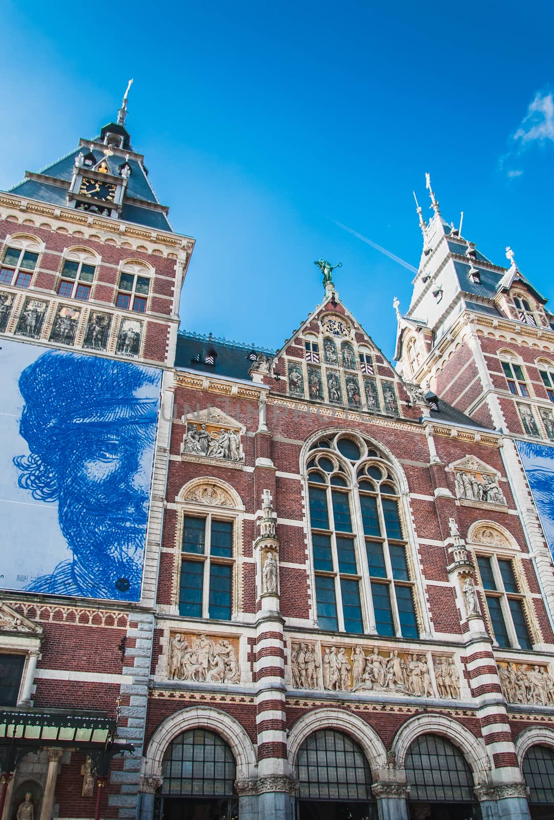 The Rijkmuseum and its gardens and its surroundings in Amsterdam in the Netherlands