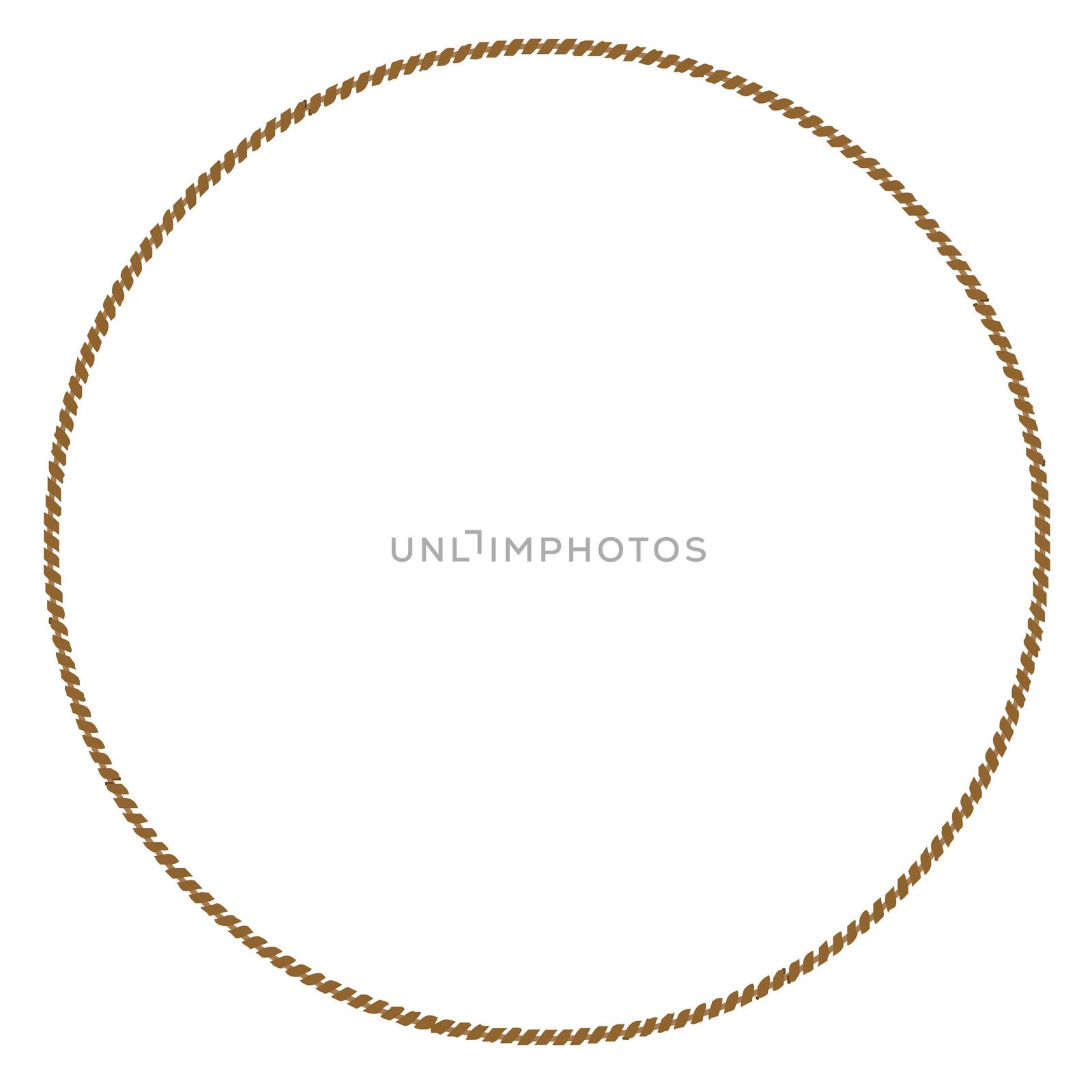 A rope circle as a page border isolated on a white background
