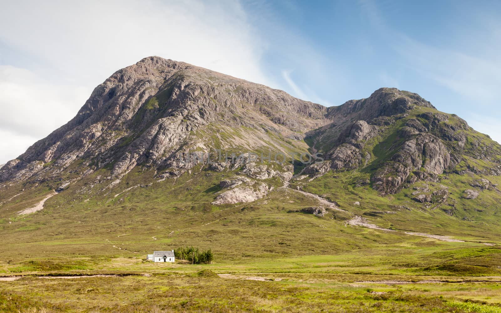 A view of Buachaille Etive Mor in the Scottish highlands.  Buachaille Etive Mor is a mountain in the Scottish Highlands.