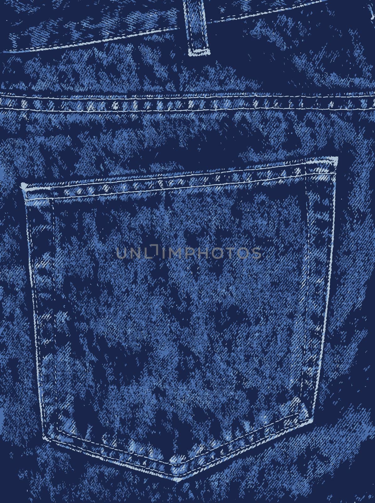 A blue denim pocket on a pair of old jeans as a background
