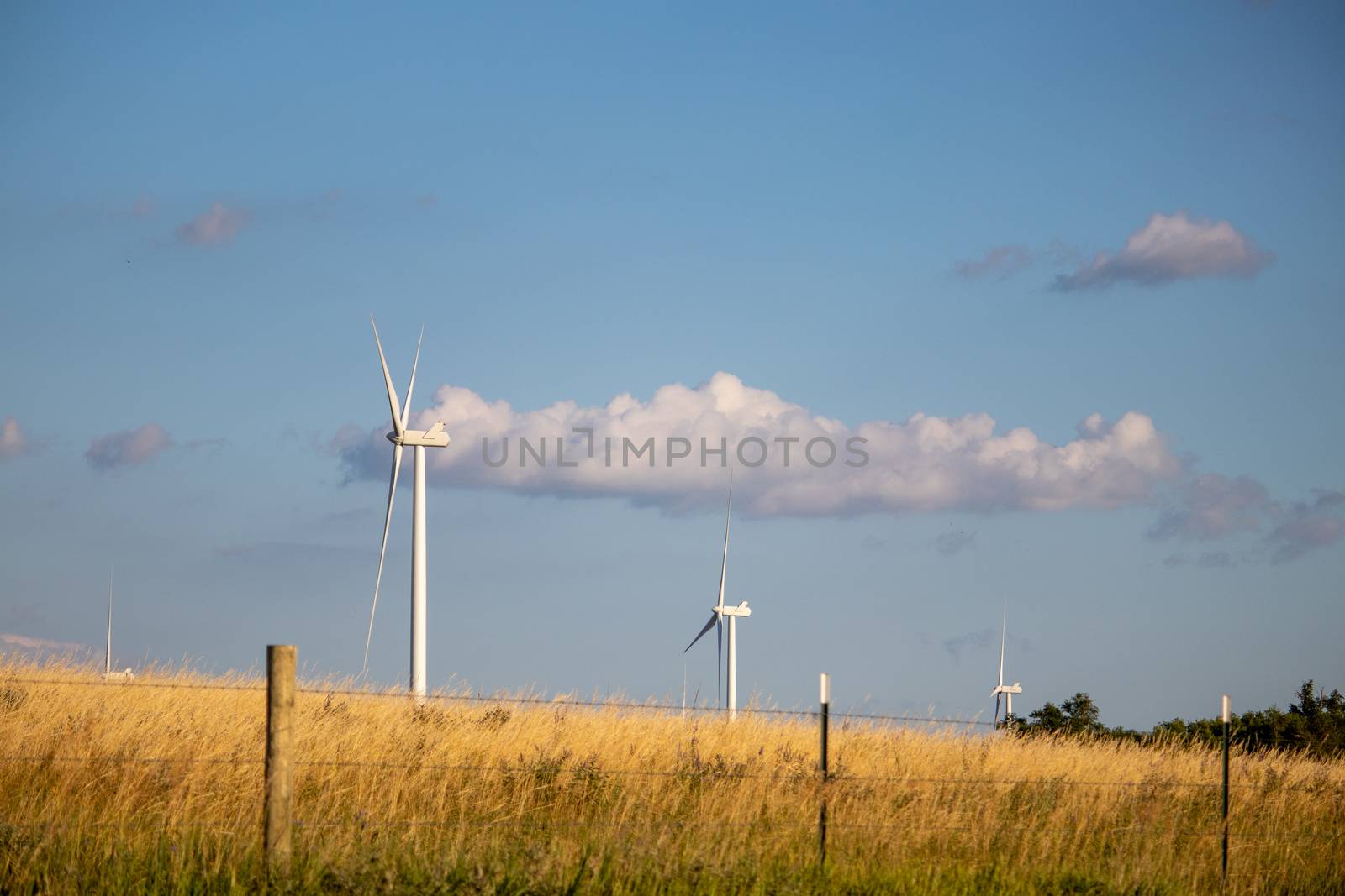 O'Neill, Nebraska, US July 22, 2019 Wind Farm In Nebraska Farm Land Wind Power Turbine Up Close. Wind turbines across Nebraska farm lands 