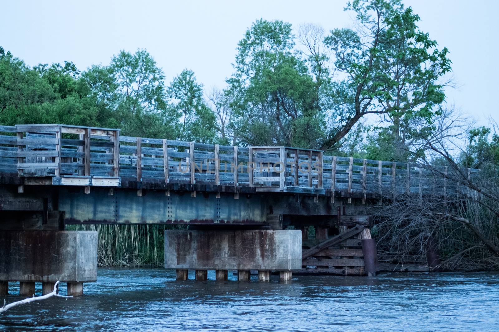 Dark Island Trail wood bridge over Platte River  by gena_wells