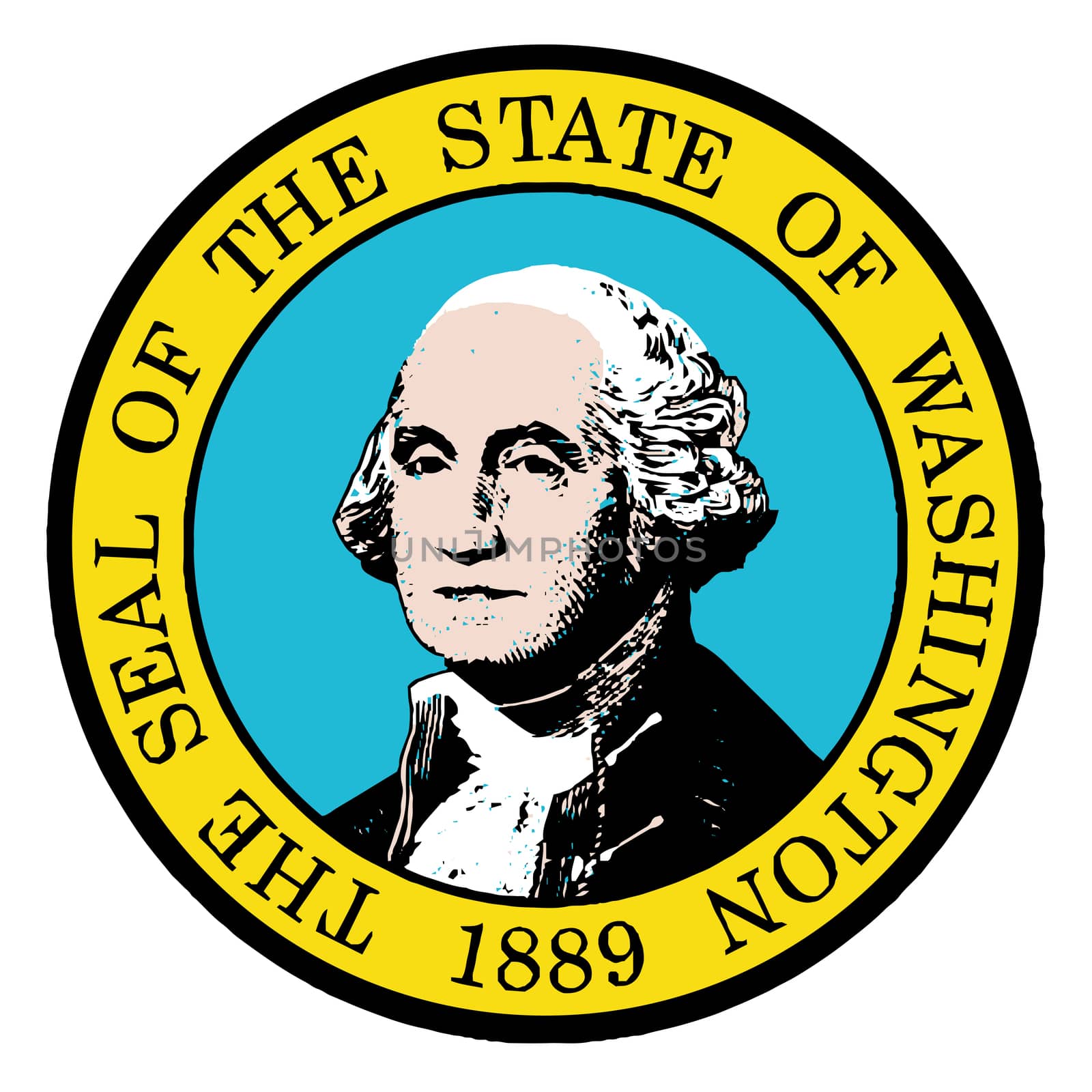 The seal of the state of Washington on a white background