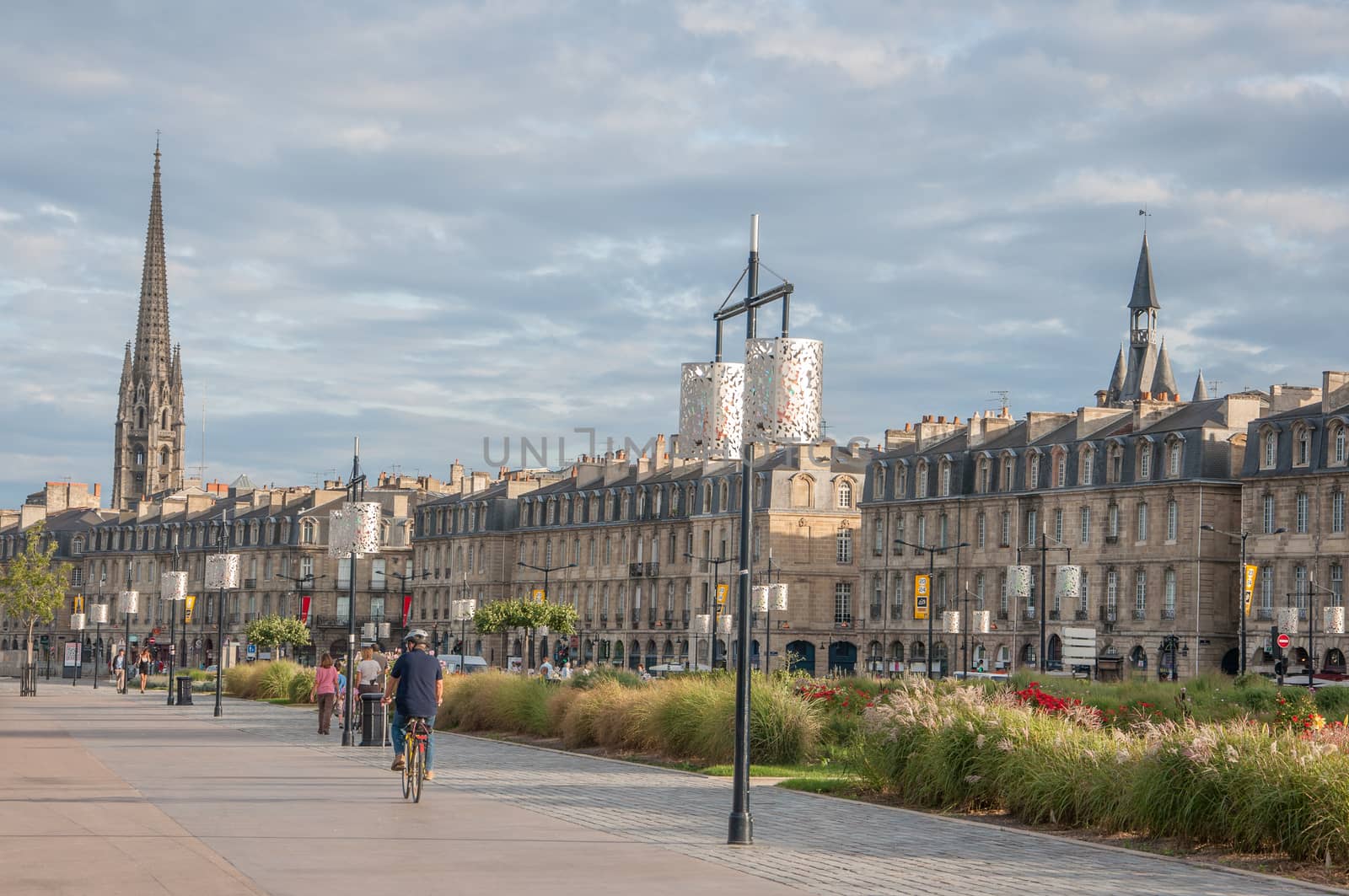 walk on the quays of the garonne in bordeaux, France