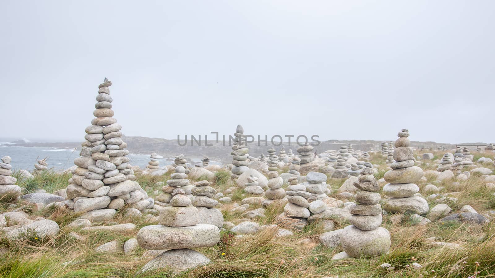 Breton stones and landscapes, Brittany coast, France